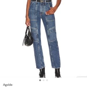 Agolde Women's Dark Blue Straight Leg Jeans